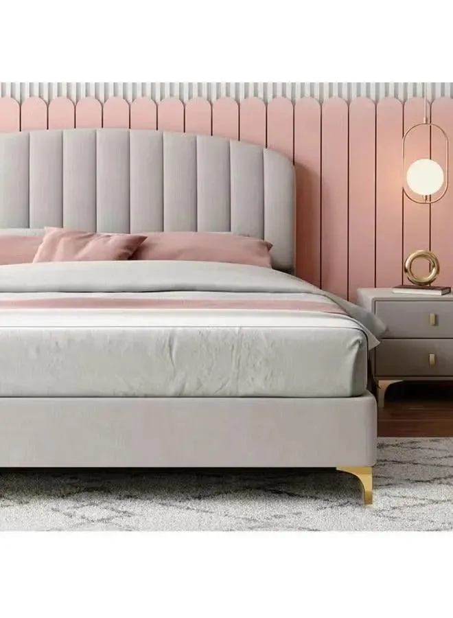 Wooden Twist Impel Modernize Velvet Upholstery Bed for Luxury Bedroom