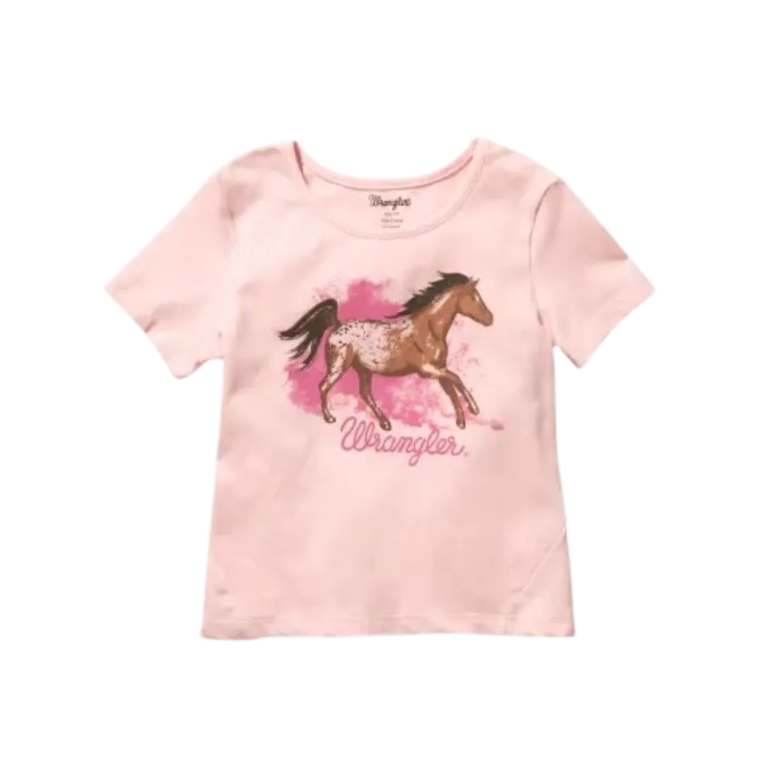 Wrangler Infant Girl's Pink & Horse Graphic Short Sleeve Top