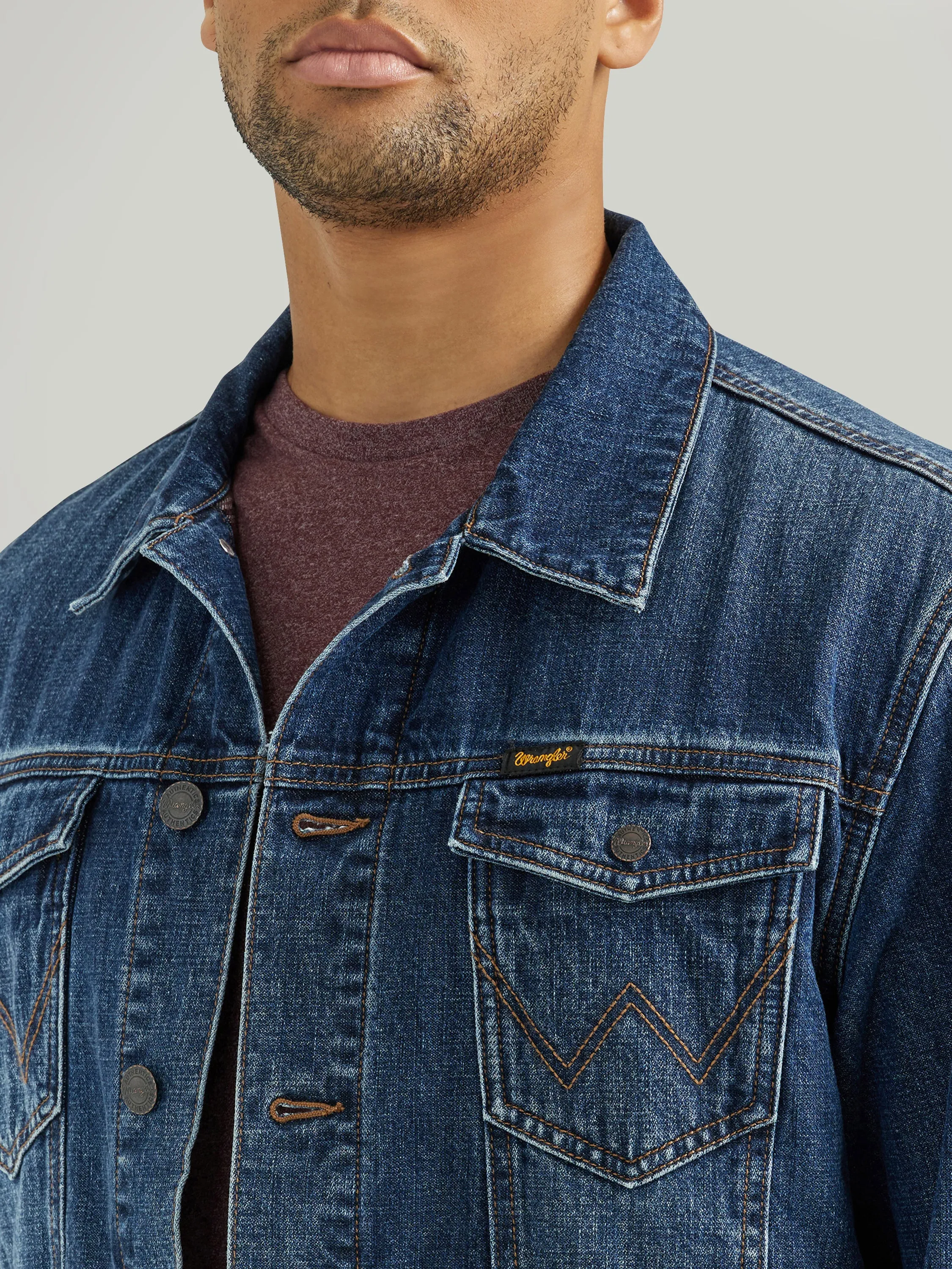 Wrangler Men's Flannel Lined Western Denim Jacket