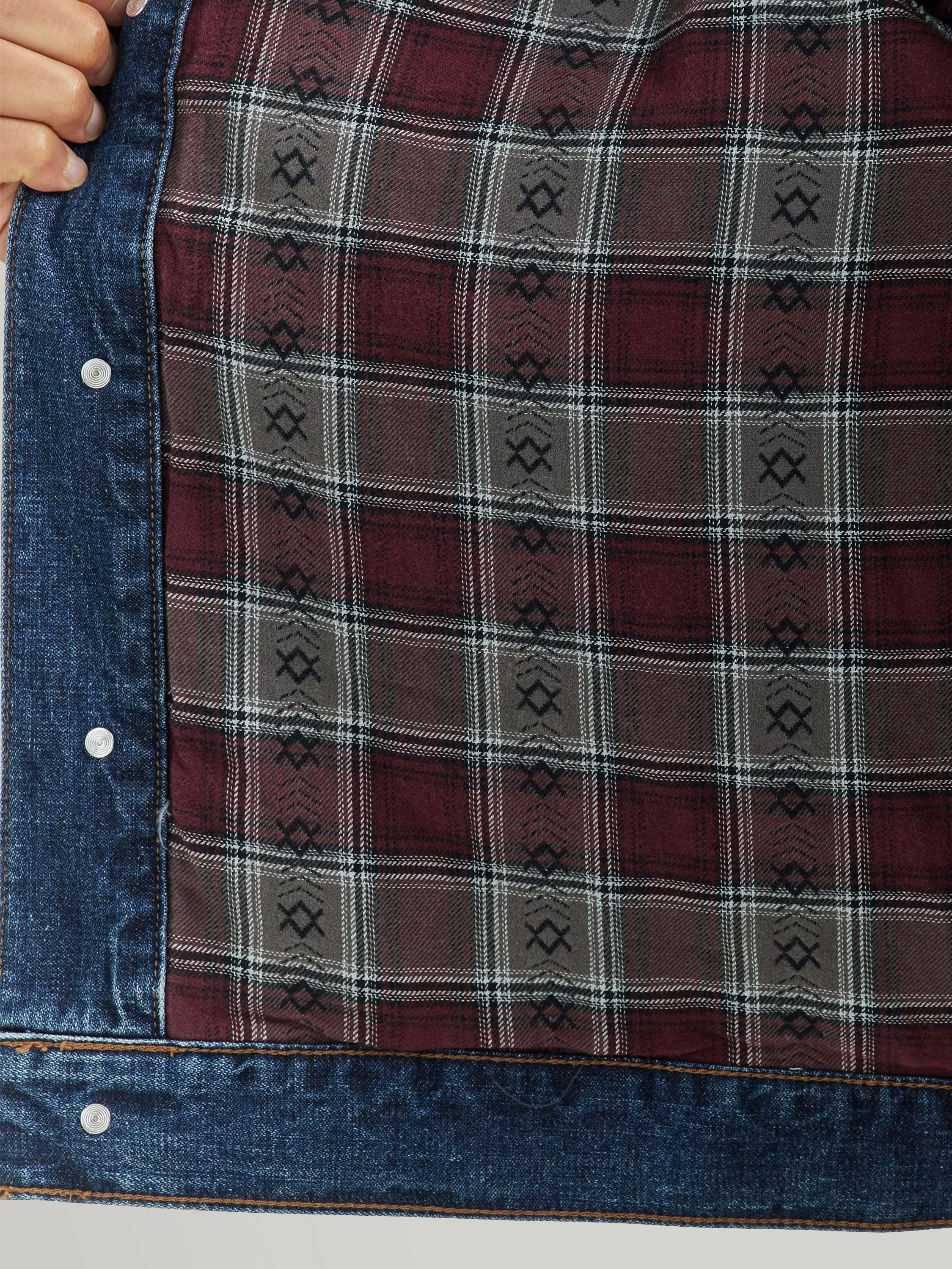 Wrangler Men's Flannel Lined Western Denim Jacket