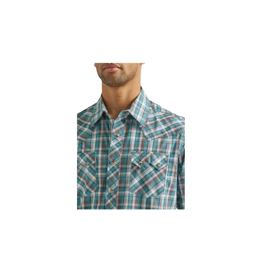 Wrangler Men's Retro Plaid Turquoise Shirt