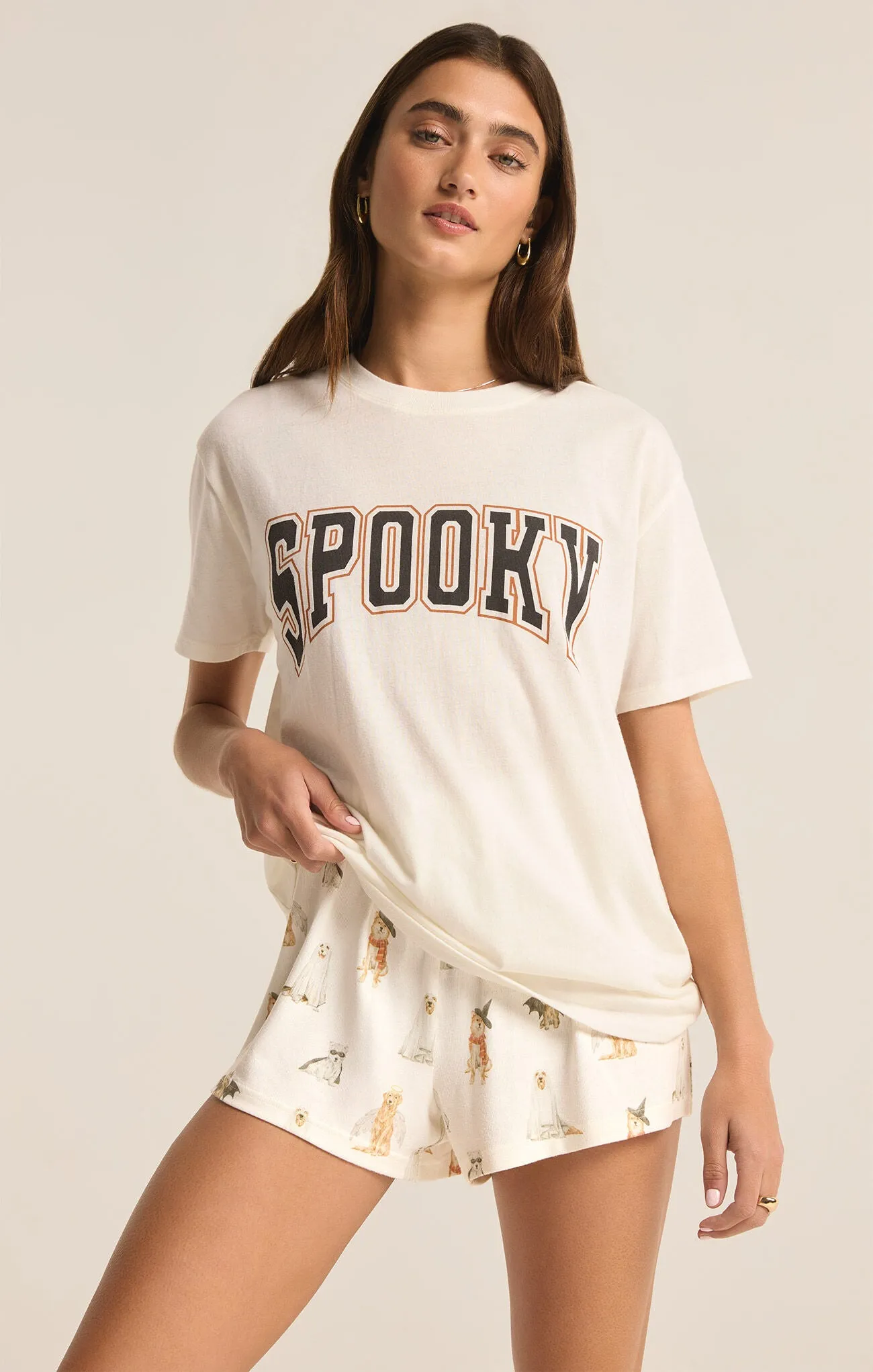 ZSU Hey Boo Dog Printed Lounge Pullover
